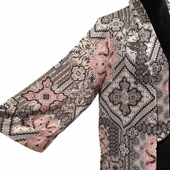 Tahari bohemian fairycore pink lightweight patterned kimono size small - medium - Picture 3 of 11